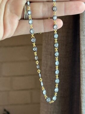 Freida Rothman 925 lumi bezel two tone gold and black Necklace